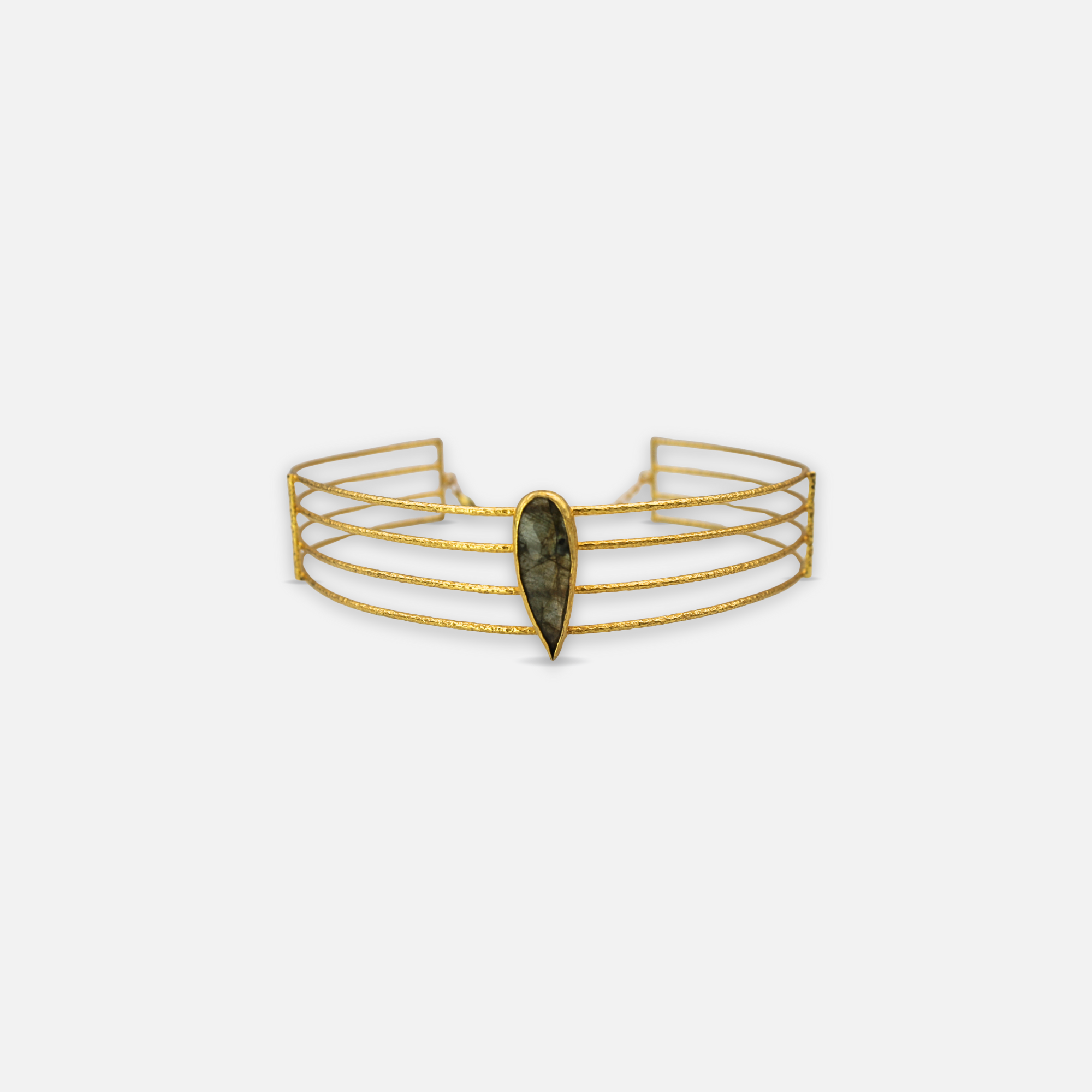 Choker Ribamontán - gargantilla rígida estilo torque con piedra